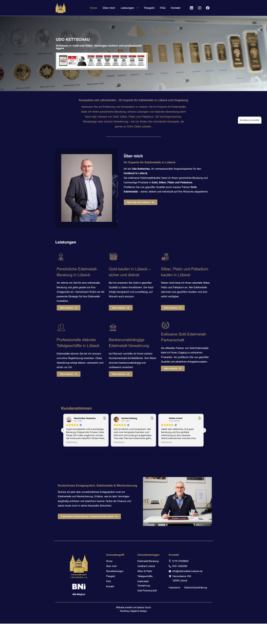 Webdesign SEO Lübeck Northbay Digital Design Agentur edelmetalle-luebeck.de