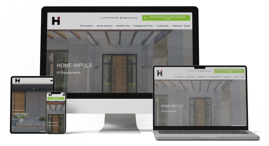Webdesign SEO Lübeck Northbay Digital & Design MockUp-Home Impuls Bauelemente