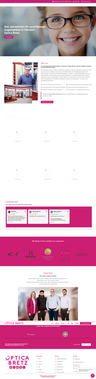 Webdesign SEO Lübeck Northbay Digital Design Agentur www.opticabretz.de