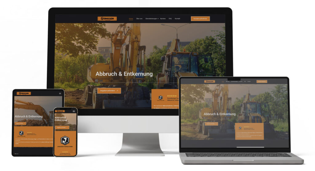 Webdesign SEO Lübeck Northbay Digital & Design MockUp- Tiefbau Jonasson