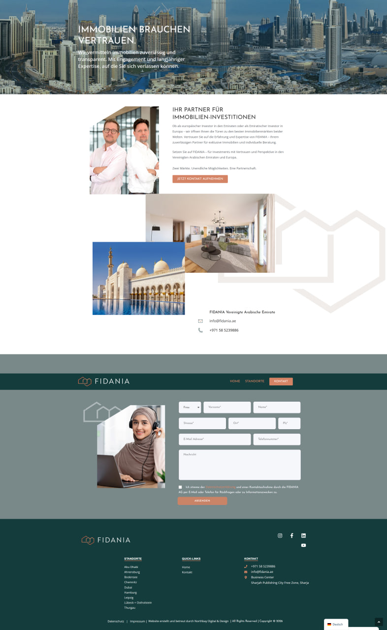 Webdesign SEO Lübeck Northbay Digital Design Agentur fidania.ae
